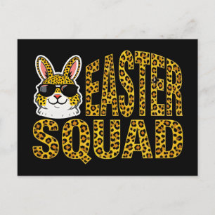 Easter Day Bunny Eggs Plaid Leopard T-Shirt Holiday Postcard