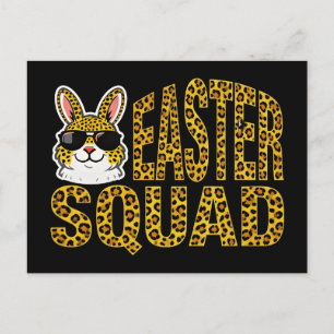 Easter Day Bunny Eggs Plaid Leopard T-Shirt Postcard