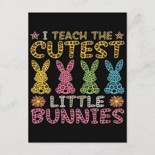 Easter Day Bunny Eggs Plaid Leopard T-Shirt Tri-Bl Postcard