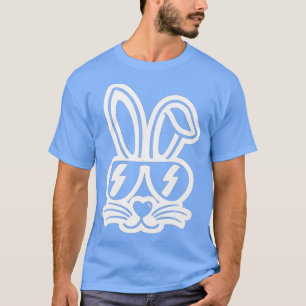 Easter Day Bunny Face With Sunglasses Men Boys Kid T-Shirt