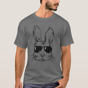 Easter Day Bunny Face With Sunglasses Men Boys Kid T-Shirt
