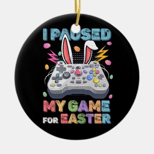 Easter Day Bunny Gamer Egg Gaming Gamepad Bunny Ea Ceramic Ornament