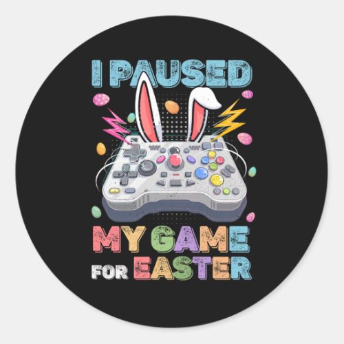 Easter Day Bunny Gamer Egg Gaming Gamepad Bunny Ea Classic Round Sticker