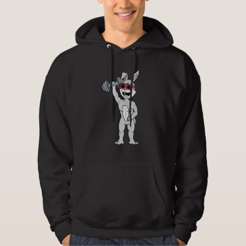 Easter Day Bunny Rabbit Weightlifting Funny Deadli Hoodie