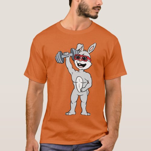 Easter Day Bunny Rabbit Weightlifting Funny Deadli T_Shirt