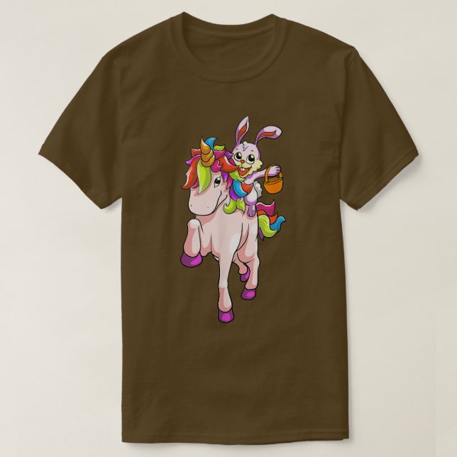 Easter Day Bunny Riding Unicorn Girls Toddler East T-Shirt (Design Front)