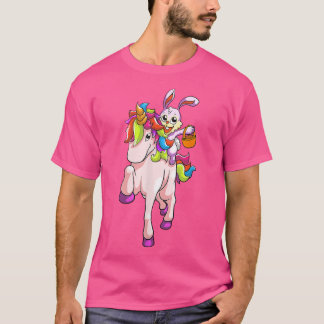 Easter Day Bunny Riding Unicorn Girls Toddler East T-Shirt