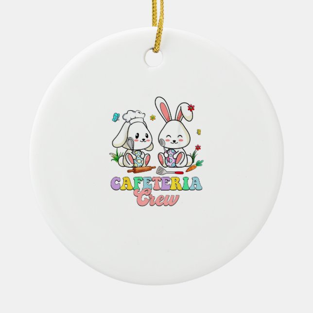 Easter Day Cafeteria Crew Lunch Lady School Cafete Ceramic Ornament (Front)