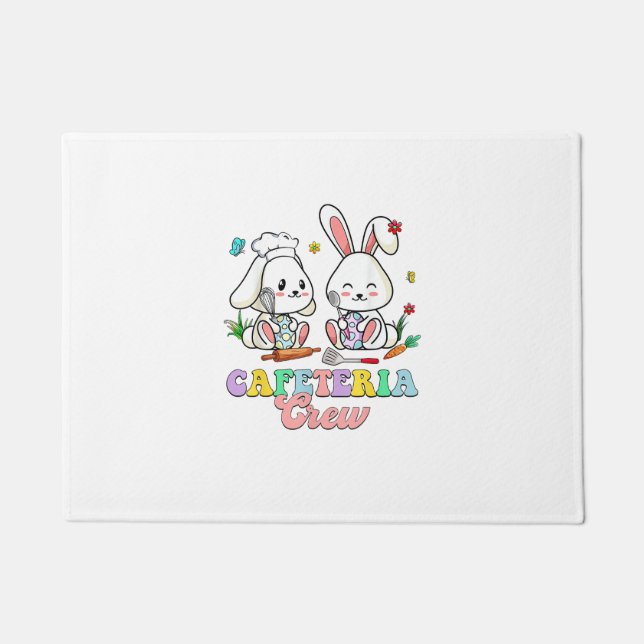 Easter Day Cafeteria Crew Lunch Lady School Cafete Doormat (Front)