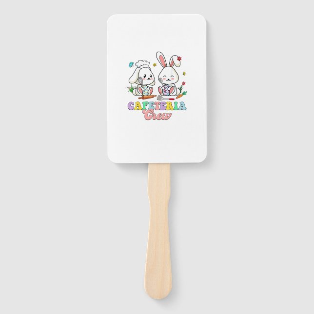 Easter Day Cafeteria Crew Lunch Lady School Cafete Hand Fan (Front)