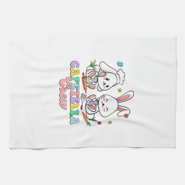 Easter Day Cafeteria Crew Lunch Lady School Cafete Kitchen Towel (Horizontal)