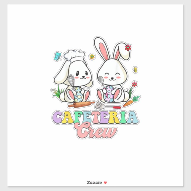 Easter Day Cafeteria Crew Lunch Lady School Cafete Sticker (Sheet)