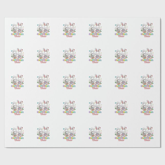 Easter Day Cafeteria Crew Lunch Lady School Cafete Wrapping Paper (Flat)