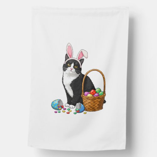 Easter Day Cat Bunny Ears Eggs Graphic Men Women K House Flag