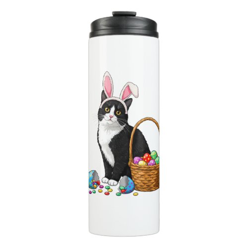 Easter Day Cat Bunny Ears Eggs Graphic Men Women K Thermal Tumbler