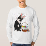 Easter Day Cat Bunny Ears Eggs Men Women Easter Ra T-Shirt