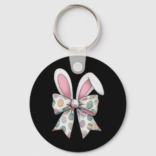 Easter Day Coquette Bow Cute Bunny Rabbit Girls Te Keychain