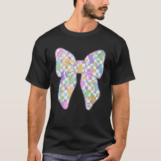 Easter Day Coquette Bow Cute Bunny Rabbit Girls Te T-Shirt