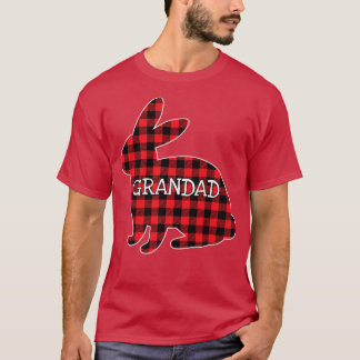 Easter Day Costume Red Plaid Bunny Graphic Grandad T-Shirt