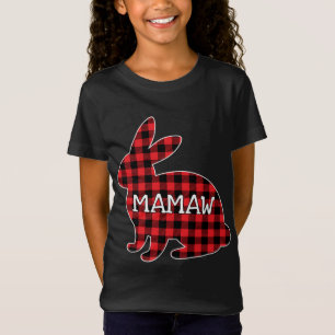 Easter Day Costume Red Plaid Bunny Graphic Mamaw M T-Shirt