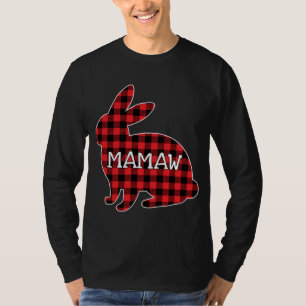 Easter Day Costume Red Plaid Bunny Graphic Mamaw M T-Shirt