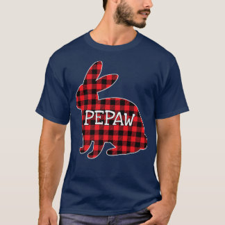 Easter Day Costume Red Plaid Bunny Graphic Pepaw M T-Shirt