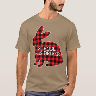 Easter Day Costume Red Plaid Bunny Graphic School  T-Shirt