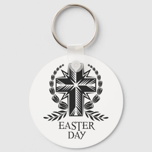 Easter Day Cross Keychain