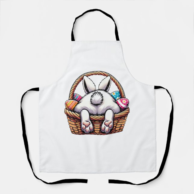 Easter Day Cute Bunny Basket Hunting Chocolate Egg Apron (Front)