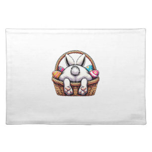 Easter Day Cute Bunny Basket Hunting Chocolate Egg Cloth Placemat