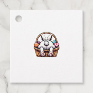 Easter Day Cute Bunny Basket Hunting Chocolate Egg Favor Tags