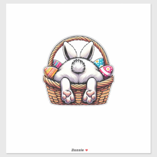 Easter Day Cute Bunny Basket Hunting Chocolate Egg Sticker (Sheet)