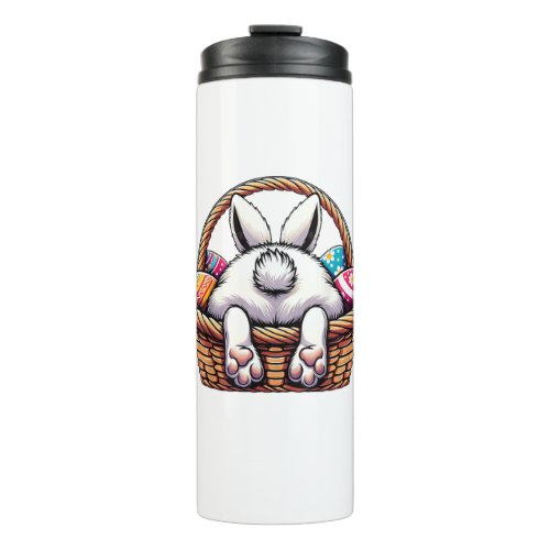 Easter Day Cute Bunny Basket Hunting Chocolate Egg Thermal Tumbler
