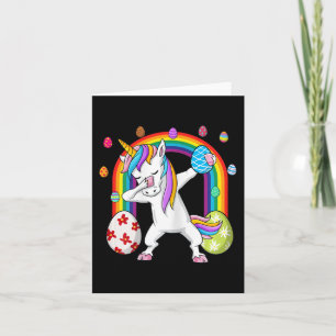 Easter Day Dabbing Unicorn Girls Kids Dab  Card