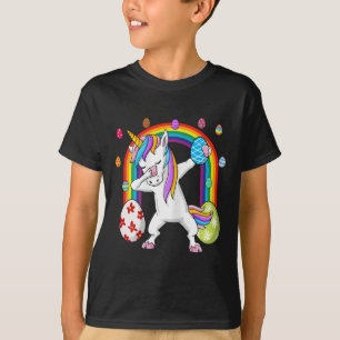 Easter Day Dabbing Unicorn Girls Kids Dab T-Shirt