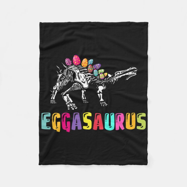 Easter Day Dino - Eggasaurus Stegosaurus Egg Dinos Fleece Blanket (Front)