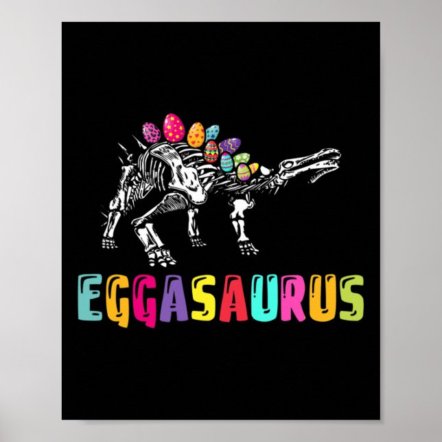 Easter Day Dino - Eggasaurus Stegosaurus Egg Dinos Poster (Front)