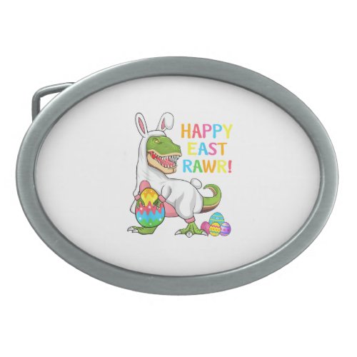 Easter Day Dinosaur Funny Happy Eastrawr T Rex Eas Belt Buckle