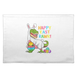 Easter Day Dinosaur Funny Happy Eastrawr T Rex Eas Cloth Placemat