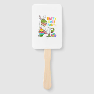 Easter Day Dinosaur Funny Happy Eastrawr T Rex Eas Hand Fan