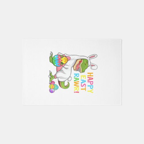 Easter Day Dinosaur Funny Happy Eastrawr T Rex Eas Rug