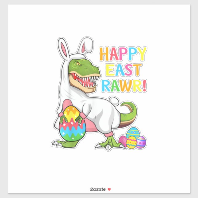 Easter Day Dinosaur Funny Happy Eastrawr T Rex Eas Sticker (Sheet)