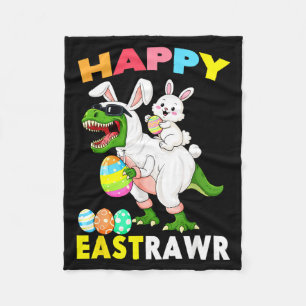 Easter Day Dinosuar T-rex Bunny Happy Eastrawr For Fleece Blanket