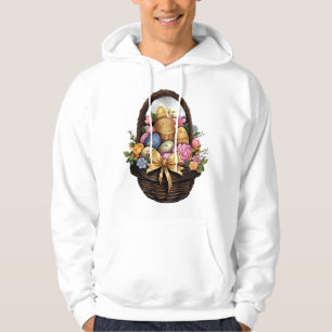 Easter Day Easter Basket Colorful Eggs Flowers Hoodie