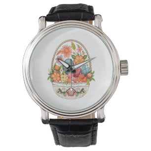 Easter Day Easter Egg Basket Spring Flowers Watch