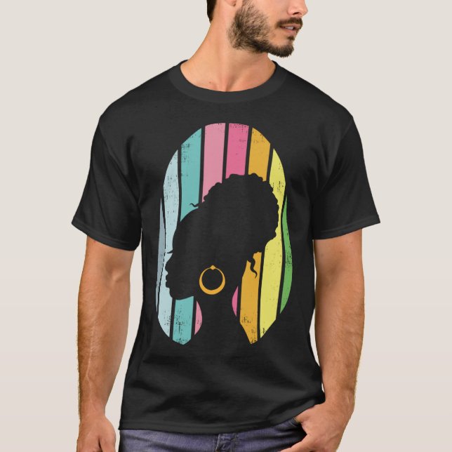 Easter Day Egg Hunting and Afro Bun african americ T-Shirt (Front)