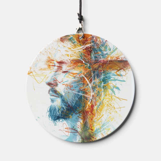 Easter Day Gifts, Vintage Jesus Cross Wind Chime (Back)