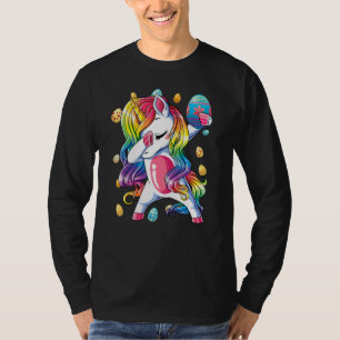 Easter Day Girls Dabbing Unicorn Dab Egg Hunt Unic T-Shirt