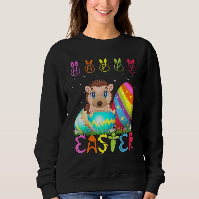 Easter Day Hedgehog Matching Family Cute Easter Co Sweatshirt (Front)