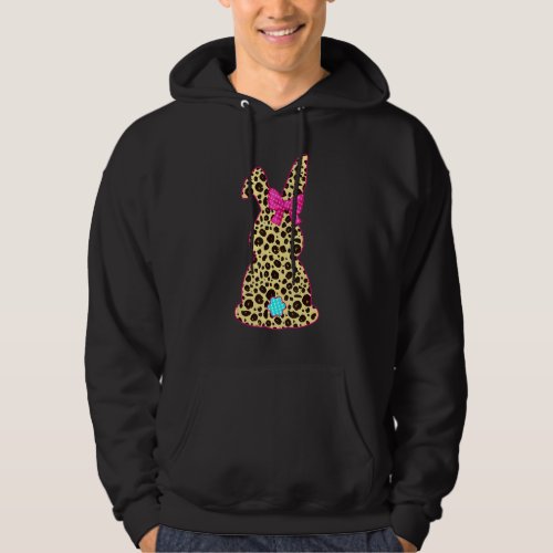 Easter Day Leopard Bunny Bow Tie Palm Sunday Girls Hoodie